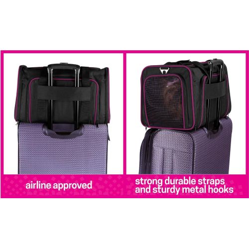  UNLEASHED Ruff n Ruffus Dual Expandable Soft Pet Carrier | Airline Approved | Safe use as pet Car Seat Dogs Cats Small Pets | Two Sided Expandable Kennel Crate | Spacious Soft Inte