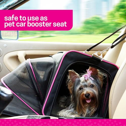  UNLEASHED Ruff n Ruffus Dual Expandable Soft Pet Carrier | Airline Approved | Safe use as pet Car Seat Dogs Cats Small Pets | Two Sided Expandable Kennel Crate | Spacious Soft Inte
