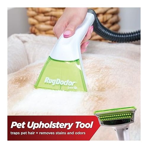  Rug Doctor Pet TruDeep Carpet Cleaner, Pet Upholstery Tool, Best-In-Class Suction Power, Dual Brush Cross-Action Technology for One-Pass Cleaning, CRI Platinum Rated