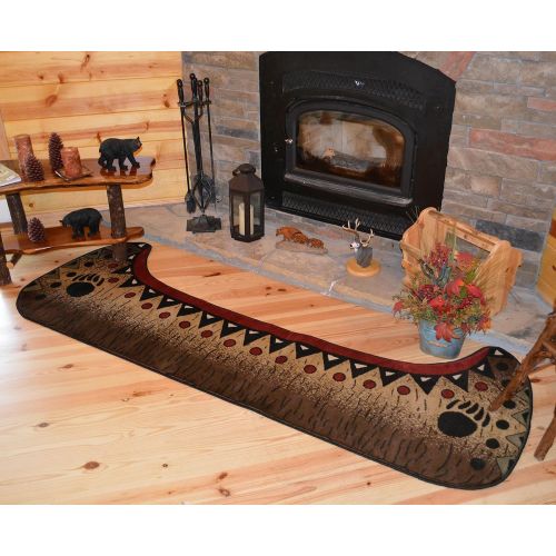  Rug Empire Cabin Canoe Bear Runner Area Rug, 28 W x 77 L