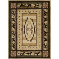 Rug Empire Western Horse Beige 4x5 Area Rug, 311x53