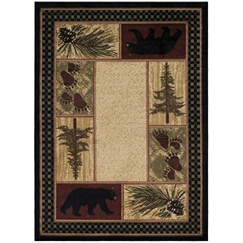  Rug Empire Rustic Lodge Black Bear 2x3 Area Rug, 22x33