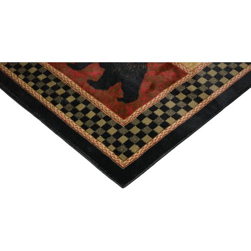  Rug Empire Rustic Lodge Black Bear 2x3 Area Rug, 22x33