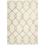 Rug Squared Camarillo Shag Area Rug (CRM02), 5-Feet by 7-Feet, Ivory Tan