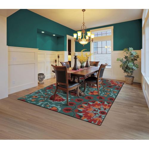  Rug Squared Ventura Contemporary Transitional Rug Runner (VRA02), 2-Feet 3-Inches by 8-Feet, Teal