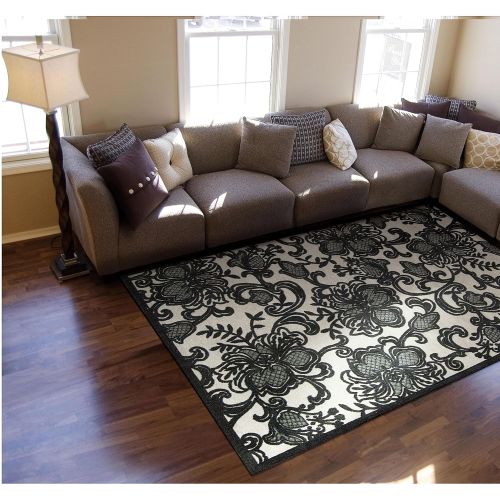  Rug Squared Corona Contemporary Area Rug (CRA02), 5-Feet 3-Inches by 7-Feet 5-Inches, Pewter