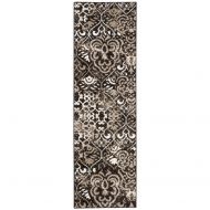 Rug Squared Riverside Patterned Contemporary Rug Runner (RSD03), 2-Feet 2-Inches by 7-Feet 3-Inches, Espresso