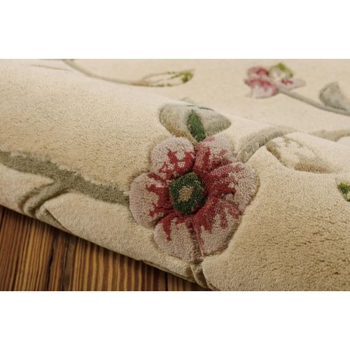  Rug Squared Beaumont Floral Round Rug (BEA22), 6-Feet by 6-Feet, Light Gold