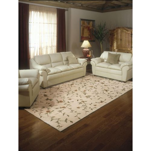  Rug Squared Beaumont Floral Round Rug (BEA22), 6-Feet by 6-Feet, Light Gold