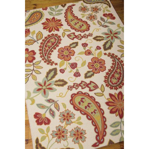  Rug Squared Sea Breeze Paisley Rug Runner (SEB06), 2-Feet 6-Inches by 8-Feet, Ivory