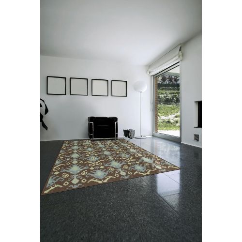  Rug Squared Sea Breeze Ikat Area Rug (SEB20), 2-Feet 6-Inches by 4-Feet, Chocolate