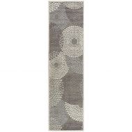 Rug Squared Corona Contemporary Rug Runner (CRA04), 2-Feet 3-Inches by 8-Feet, Gray