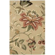 Rug Squared Laurel Floral Area Rug (LA11), 3-Feet 6-Inches by 5-Feet 6-Inches, Beige