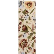 Rug Squared Laurel Floral Rug Runner (LA23), 2-Feet 3-Inches by 8-Feet, Ivory