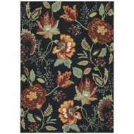 Rug Squared Sea Breeze Floral Area Rug (SEB51), 2-Feet 6-Inches by 4-Feet, Black
