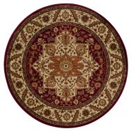 Rug Squared Mariposa Traditional Round Rug (MAR05), 5-Feet 3-Inches by 5-Feet 3-Inches, Gold