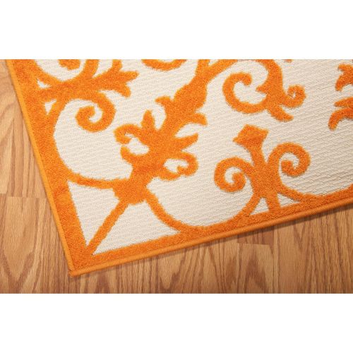  Rug Squared Kona Indoor/Outdoor Area Rug (KON12), 3-Feet 6-Inches by 5-Feet 6-Inches, Orange