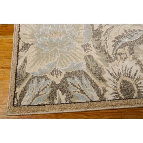  Rug Squared Springfield Floral Area Rug (SPG02), 3-Feet 9-Inches by 5-Feet 9-Inches, Grey