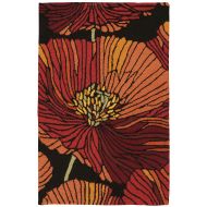 Rug Squared Laurel Floral Area Rug (LA24), 8-Feet by 10-Feet 6-Inches, Black