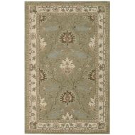 Rug Squared Worcester Traditional Area Rug (WOR76), 5-Feet by 8-Feet, Sage