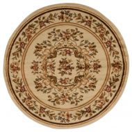 Rug Squared Mariposa Traditional Round Rug (MAR37), 5-Feet 3-Inches by 5-Feet 3-Inches, Beige