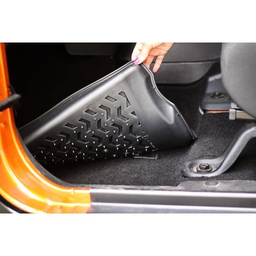  Rugged Ridge All-Terrain 12987.20 Black Front and Rear Floor Liner Kit For Select Jeep Cherokee Models