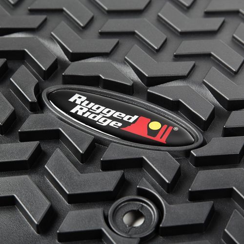  Rugged Ridge All-Terrain 12987.20 Black Front and Rear Floor Liner Kit For Select Jeep Cherokee Models