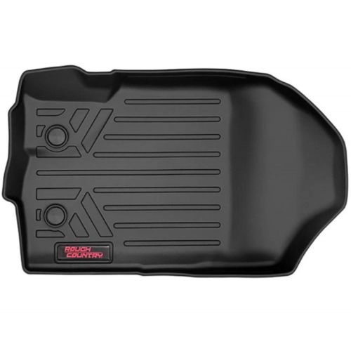  Rugged Rough Country Floor Liners Compatible w/ 2007-2013 Jeep Wrangler JK 4DR 1st 2nd Row Black Weather Floor Mats M-60712
