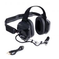 Rugged Radios H80 Double Talk Linkable Intercom Headset Kit - Connect Multiple Headsets Together To Communicate Directly with Each Other - Features 3.5mm Input Jack for Music / MP3
