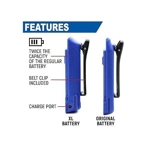  Rugged Radios R1 Handheld Radio High Capacity Battery and Belt Clip