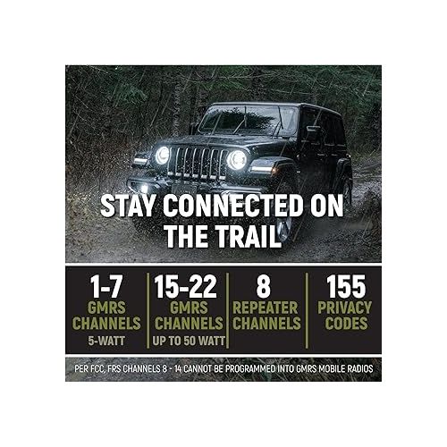  Rugged Radios GMRS 45 Watt Long Range Two Way Mobile Radio Kit for Overlanding Off Road Farming