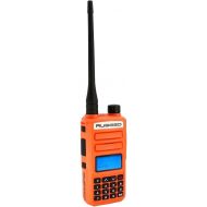 Rugged GMRS Two Way Handheld Radio Walkie Talkie for Hiking Camping Overlanding Off Road - Features Safety Orange Long Range Weather Channels and Rechargeable Battery