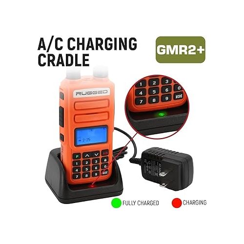  Rugged GMRS Two Way Handheld Radio Walkie Talkie for Hiking Camping Overlanding Off Road - Features Safety Orange Long Range Weather Channels and Rechargeable Battery