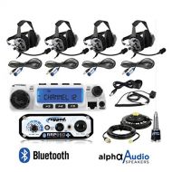 Rugged Radios RRP660PLUS Intercom and RM60 60 Watt VHF Two Way Mobile Radio 4 Place Race System Kit with Behind The Head Headsets, Push to Talk Cables, Intercom Cables, Antenna and