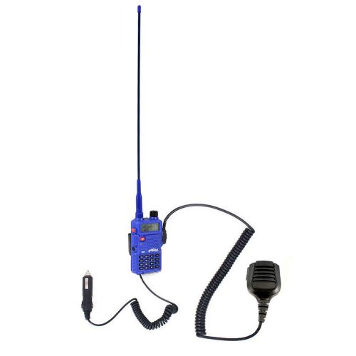  Rugged Radios TRAIL-RIDER-5R 5 Watt Dual Band (UHFVHF) Two Way Handheld Radio Kit with Ducky Antenna, Hand Mic, 12 Volt Battery Eliminator and Radio Mount