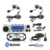 Rugged Radios RRP696 Intercom and RM60 60 Watt VHF Two Way Mobile Radio 2 Place Race System Kit with Helmet Kits, Push to Talk Cables, Intercom Cables, Antenna and Antenna Mount