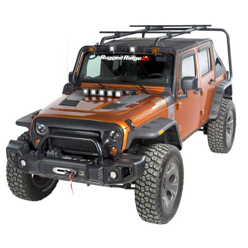  Rugged Ridge 11703.11 Sherpa 56.5 Round Roof Rack Crossbar for Jeep JK Wrangler