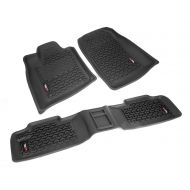 Rugged Ridge All-Terrain 12987.24 Black Front and Rear Floor Liner Kit For Select Dodge Durango and Jeep Grand Cherokee Models