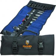 Rugged Tools 32 Pocket Tool Roll Organizer - Wrench Organizer & Tool Pouch - Wrench Roll Includes Pouches for 10 Sockets - Roll Up Tool Bag for Electrician, HVAC, Plumber, Carpenter or Mechanic