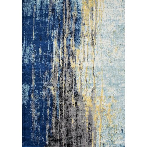  Rugs USA Traditional Vintage Abstract Waterfall Blue Area Rugs, 4 Feet by 6 Feet (4 x 6)