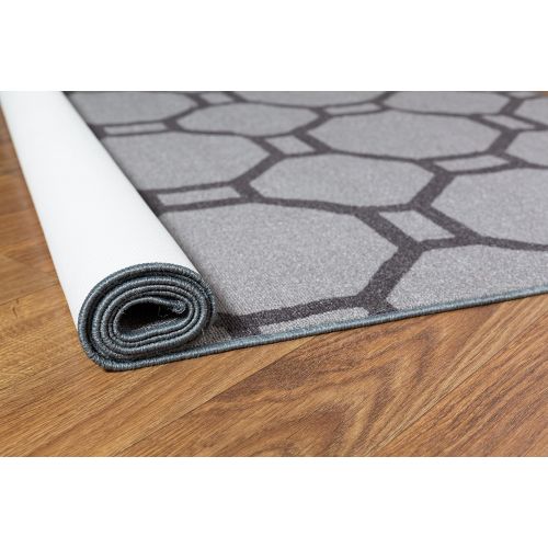  Rugshop Contemporary Geometric Non-Slip (Non-Skid) Area Rug 20 X 30 Gray