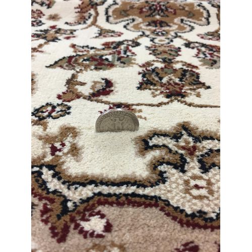  Rugshop Traditional Oriental Cream Medallion Design 33 X 5 Area Rug