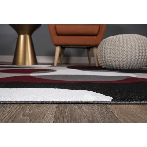  Rugshop Modern Circles Area Rug, 33 x 53, Burgundy