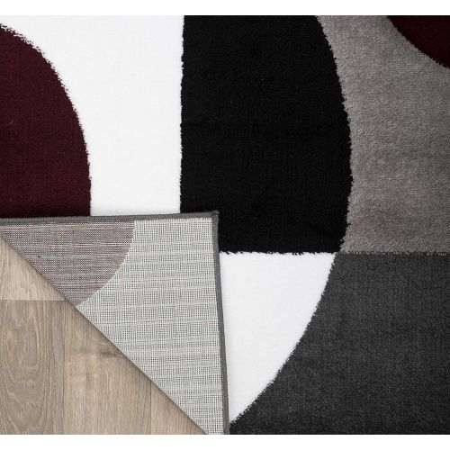  Rugshop Modern Circles Area Rug, 33 x 53, Burgundy