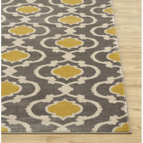  Rugshop Moroccan Trellis Contemporary Gray/Yellow 710 x 102 Indoor Area Rug