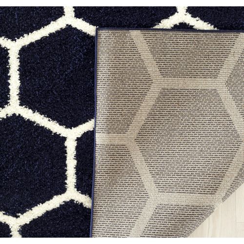  Rugshop Cozy Geometric Honeycomb Shag Area Rug 710 X 10 Gray