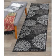 Rugshop Contemporary Modern Floral Indoor Soft Area Rug 53 x 73 Gray