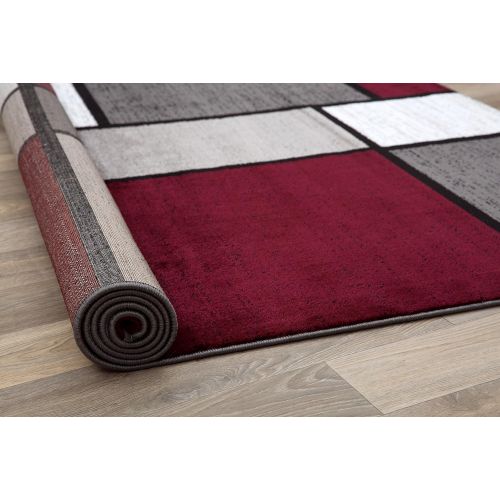  Rugshop Contemporary Modern Boxes Area Rug 5 3 X 7 3 BlueGray