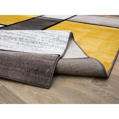  Rugshop Contemporary Modern Boxes Area Rug 5 3 X 7 3 BlueGray