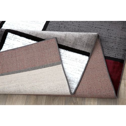  Rugshop Contemporary Modern Boxes Area Rug 5 3 X 7 3 BlueGray